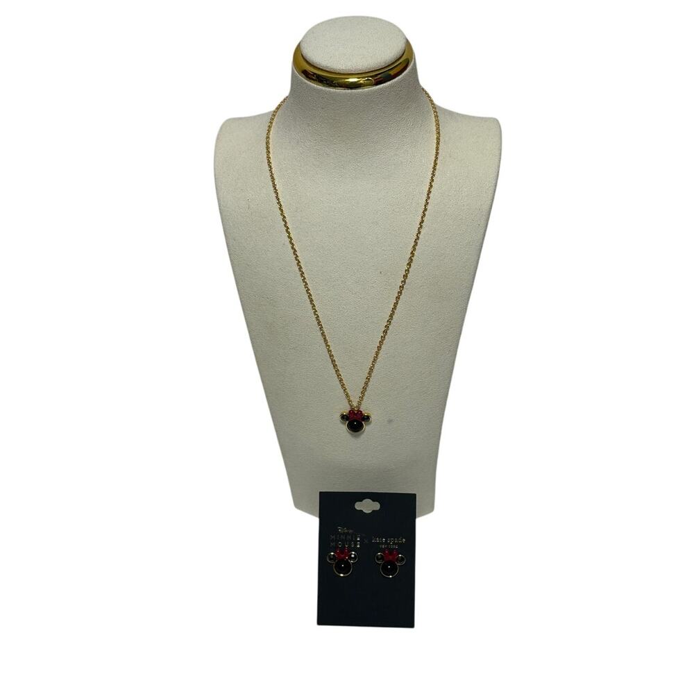 Kate spade Minnie Mouse pendant Necklace with Matching Earrings